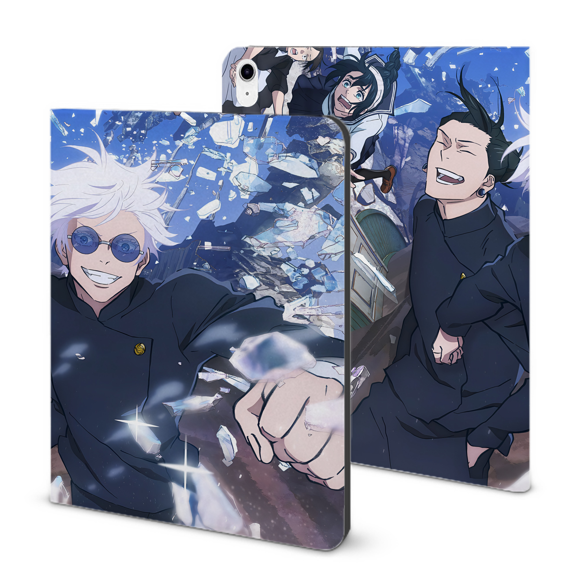 （画像用） 呪術廻戦 Jujutsu Kaisen IPad ケース ブック型 PUレザー TPU 耐衝撃 軽量 薄型 ペン収納なし 全面保護 IPad 各モデル対応